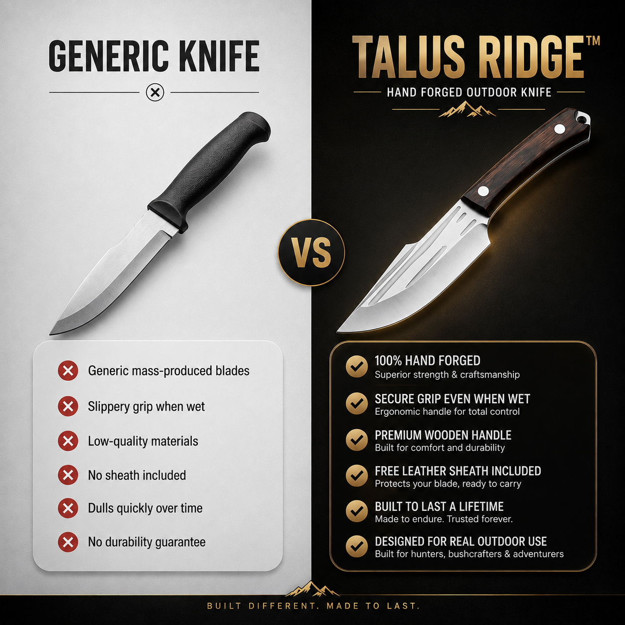 TALUS RIDGE™ | Hand-Forged Outdoor Knife | Buy 1 Get 1 Free
